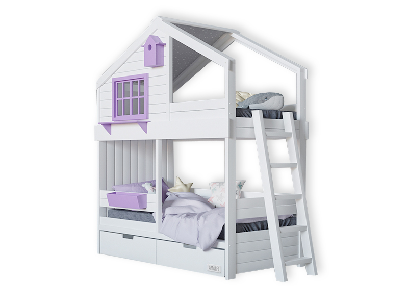 Двухъярусная кровать Домик Kids Land №70