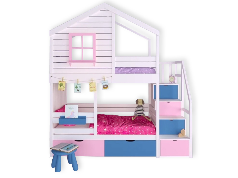 Двухъярусная кровать Домик Kids Land №82